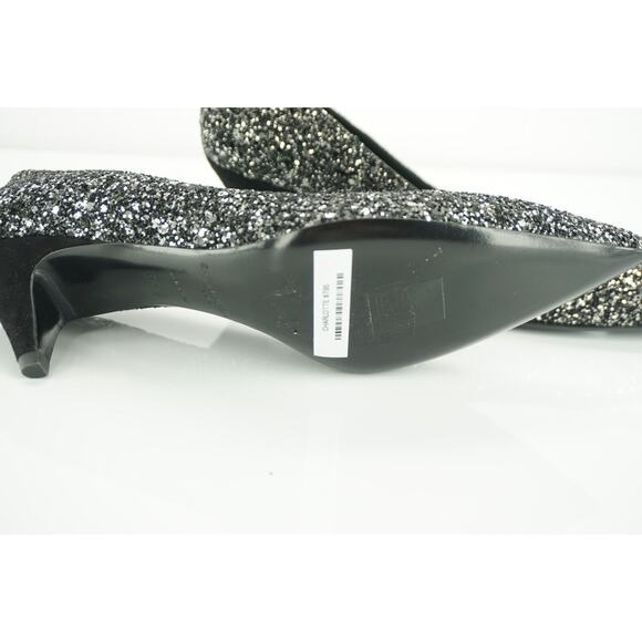 Saint Laurent Charlotte 55MM Black Glitter Pointy Toe Pump  YSL - Picture 8 of 12